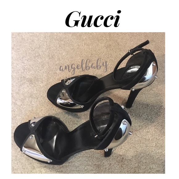 Gucci Mirror Platform Heels in Black Suede! - Picture 6 of 16
